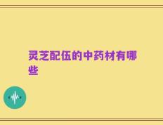 灵芝配伍的中药材有哪些