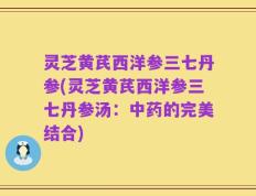 灵芝黄芪西洋参三七丹参(灵芝黄芪西洋参三七丹参汤：中药的完美结合)