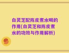 白灵芝配陈皮煮水喝的作用(白灵芝和陈皮煮水的功效与作用解析)