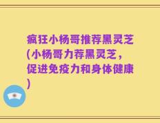 疯狂小杨哥推荐黑灵芝(小杨哥力荐黑灵芝，促进免疫力和身体健康)