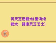 煲灵芝汤糖水(重汤炖糖水：健康灵芝芝士)