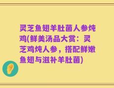 灵芝鱼翅羊肚菌人参炖鸡(鲜美汤品大赏：灵芝鸡炖人参，搭配鲜嫩鱼翅与滋补羊肚菌)
