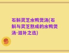 石斛灵芝水鸭煲汤(石斛与灵芝熬成的水鸭煲汤-滋补之选)