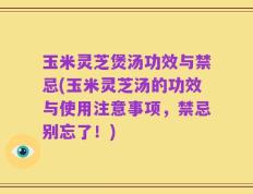 玉米灵芝煲汤功效与禁忌(玉米灵芝汤的功效与使用注意事项，禁忌别忘了！)