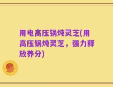 用电高压锅炖灵芝(用高压锅炖灵芝，强力释放养分)