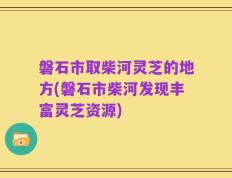 磐石市取柴河灵芝的地方(磐石市柴河发现丰富灵芝资源)