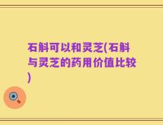石斛可以和灵芝(石斛与灵芝的药用价值比较)
