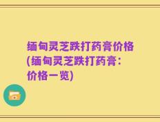 缅甸灵芝跌打药膏价格(缅甸灵芝跌打药膏：价格一览)