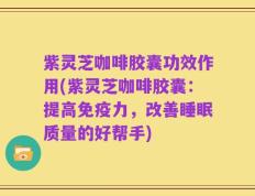 紫灵芝咖啡胶囊功效作用(紫灵芝咖啡胶囊：提高免疫力，改善睡眠质量的好帮手)