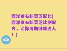 西洋参石斛灵芝配比(西洋参石斛灵芝比例配方，让你周期健康达人！)