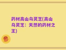 药材高山乌灵芝(高山乌灵芝：天然的药材之王)
