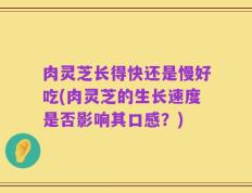 肉灵芝长得快还是慢好吃(肉灵芝的生长速度是否影响其口感？)
