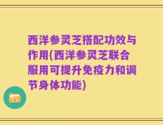 西洋参灵芝搭配功效与作用(西洋参灵芝联合服用可提升免疫力和调节身体功能)
