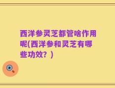 西洋参灵芝都管啥作用呢(西洋参和灵芝有哪些功效？)