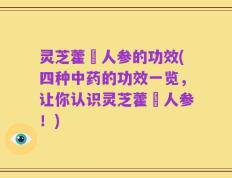 灵芝藿蔛人参的功效(四种中药的功效一览，让你认识灵芝藿蔛人参！)
