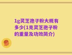 1g灵芝孢子粉大概有多少(1克灵芝孢子粉的重量及功效简介)