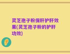 灵芝孢子粉保肝护肝效果(灵芝孢子粉的护肝功效)