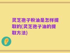灵芝孢子粉油是怎样提取的(灵芝孢子油的提取方法)
