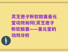 灵芝孢子粉软胶囊善元堂功效如何(灵芝孢子粉软胶囊——善元堂的功效分析