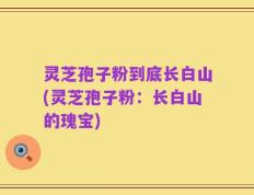 灵芝孢子粉到底长白山(灵芝孢子粉：长白山的瑰宝)