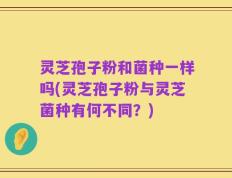 灵芝孢子粉和菌种一样吗(灵芝孢子粉与灵芝菌种有何不同？)
