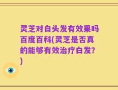 灵芝对白头发有效果吗百度百科(灵芝是否真的能够有效治疗白发？)
