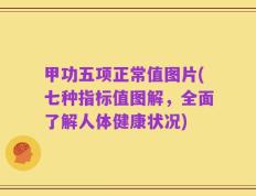甲功五项正常值图片(七种指标值图解，全面了解人体健康状况)