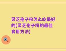 灵芝孢子粉怎么吃最好的(灵芝孢子粉的最佳食用方法)