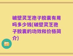 破壁灵芝孢子胶囊有用吗多少钱(破壁灵芝孢子胶囊的功效和价格简介)