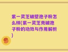 紫一灵芝破壁孢子粉怎么样(紫一灵芝壳破孢子粉的功效与作用解析)