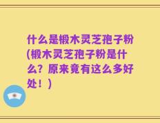 什么是椴木灵芝孢子粉(椴木灵芝孢子粉是什么？原来竟有这么多好处！)