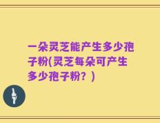 一朵灵芝能产生多少孢子粉(灵芝每朵可产生多少孢子粉？)