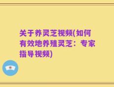 关于养灵芝视频(如何有效地养殖灵芝：专家指导视频)