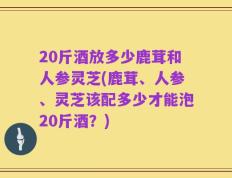 20斤酒放多少鹿茸和人参灵芝(鹿茸、人参、灵芝该配多少才能泡20斤酒？)