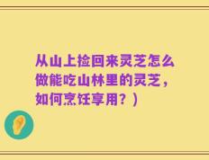 从山上捡回来灵芝怎么做能吃山林里的灵芝，如何烹饪享用？)