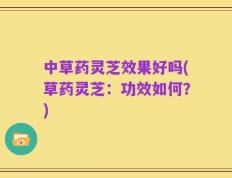 中草药灵芝效果好吗(草药灵芝：功效如何？)