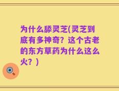 为什么舔灵芝(灵芝到底有多神奇？这个古老的东方草药为什么这么火？)