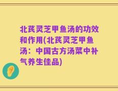北芪灵芝甲鱼汤的功效和作用(北芪灵芝甲鱼汤：中国古方汤菜中补气养生佳品)