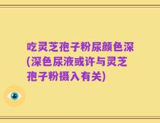 吃灵芝孢子粉尿颜色深(深色尿液或许与灵芝孢子粉摄入有关)