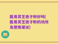 医用灵芝孢子粉好吗(医用灵芝孢子粉的功效及使用建议)
