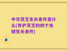 中华灵芝生长条件是什么(养护灵芝的四个关键生长条件)