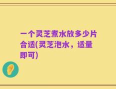 一个灵芝煮水放多少片合适(灵芝泡水，适量即可)