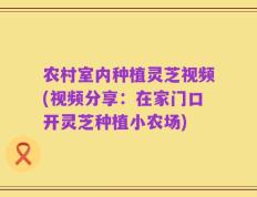 农村室内种植灵芝视频(视频分享：在家门口开灵芝种植小农场)