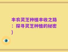 丰农灵芝种植丰收之路：探寻灵芝种植的秘密)