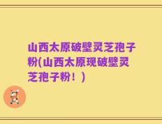 山西太原破壁灵芝孢子粉(山西太原现破壁灵芝孢子粉！)