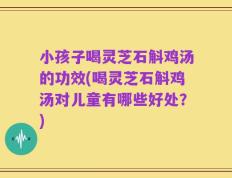 小孩子喝灵芝石斛鸡汤的功效(喝灵芝石斛鸡汤对儿童有哪些好处？)