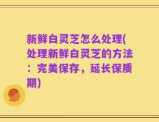 新鲜白灵芝怎么处理(处理新鲜白灵芝的方法：完美保存，延长保质期)