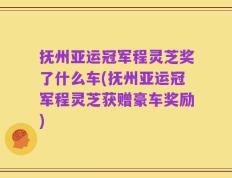 抚州亚运冠军程灵芝奖了什么车(抚州亚运冠军程灵芝获赠豪车奖励)