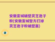 安徽宣城破壁灵芝孢子粉(安徽宣城警方打掉灵芝孢子粉破壁案)