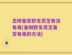 怎样鉴定野生灵芝有没有毒(鉴别野生灵芝是否有毒的方法)
